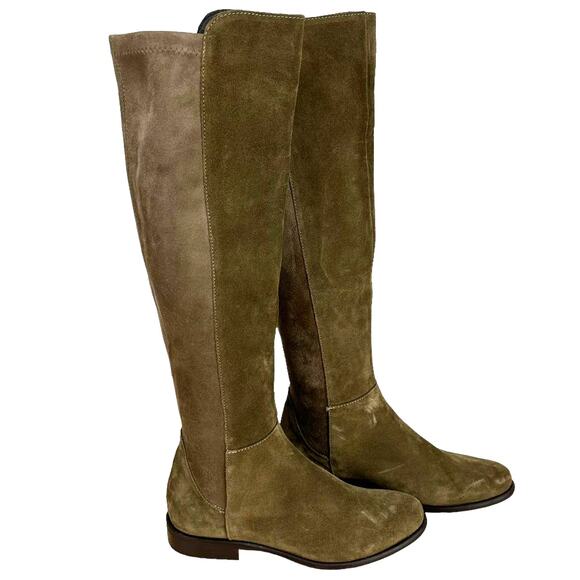 Cordani NWOB Bethanie Knee High Boot Sesame Suede Size 36 (US 6) Stretch Panel - Picture 2 of 8